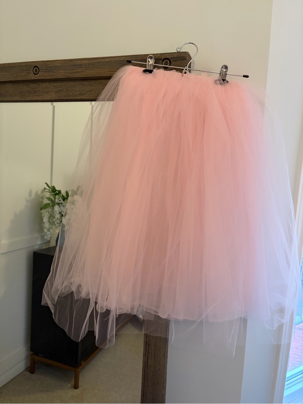 Pink Tulle Midi Skirt